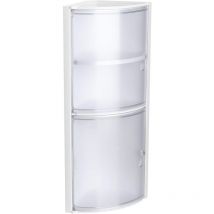 Tatay 4480101 Mensola angolare con 2 porte plastica ghiaccio 20 x 20 x 62,5 cm