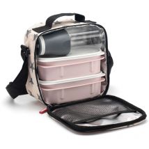 Tatay Borsa Termica Porta Pranzo, 3L Capacità, con 2 Contenitori Alimentari (2x 0,5L) e una Bottiglia Ermetica da 400ml, Senza bpa, Colore Rosa con