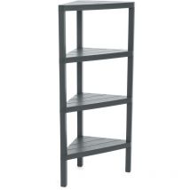 Ta-tay - tatay Mensola Angolare Lombok, 4 Altezze, Polipropilene, Senza bpa, Finitura Effetto Legno, Tamponi Antiscivolo, Max 10 kg per Ripiano,