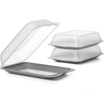 Tatay Set di 3 unità di Contenitori Alimentari per Salumi Fresh Maxi, Polypropylene, Anthracite Grey, 17 x 6,2 x 25,2 cm