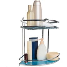Tatkraft - kaiser - etagère d'angle de douche baignoire - serviteur salle de bain double acier chromé - inoxydable - 2 etages - 23
