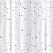 Tatkraft - seagulls rideau de douche 180 x 180 cm textile polyester avec 12 anneaux