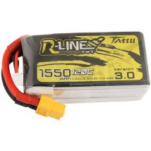 Tattu - Batteria ricaricabile LiPo 14.8 v 1550 mAh Numero di celle: 4 120 c Softcase XT60