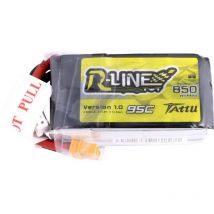 Tattu - Batteria ricaricabile LiPo 14.8 v 850 mAh Numero di celle: 4 95 c Softcase XT30