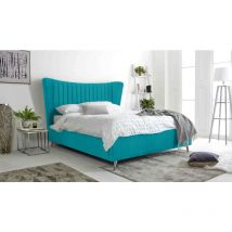 Tatum Teal Plush Velvet Small Double Bed Frame