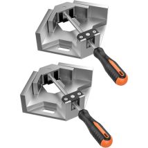 Étau D'Angle, [2 Pack] Etau D'Angle 90°en Alliage D'Aluminium, Pince À Angle Droit Outil De Serrage Avec Double Poignée, Porte-étau Avec Mâchoire 