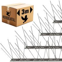 Taubenabwehr Spikes - 300cm Edelstahl - Tauben Abwehrleiste Vogel Abwehr Spikes