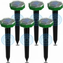 Taupe Ultrason Solaire 6 pièces,Anti Taupe Ultrason Solaire avec IP65 Imperméable,À Utiliser sur Les Pelouses de Jardin pour Repousser Les Taupes et