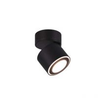 Taurus Spot Led Metallo Nero Orientabile Girevole Biemissione Interruttori Separati h. 10Cm