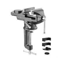 Largeur de Mâchoire 70mm Étaux d'Établi Teeno tau avec Base Pivotante à 360 Degrés, Matériau en acier moulé,Puissance De Serrage 800Kg (70mm) - Noir