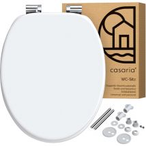 Casaria - Tavoletta wc con chiusura ammortizzata - mdf - cerniere in metallo antiruggine Bianco