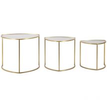 Mauroferretti - tables basses triangle set 3 pcs cm ø 60X50-50X45-40X40