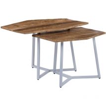 Tavolini da caffè legno massiccio di mango salotto divano set di 2 WOMO-DESIGN