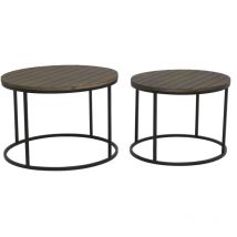 Aubry Gaspard - Tavolini in metallo e legno (Set di 2)