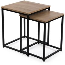 Tavolino stile industriale Brown Bear, misure (h x l x p) 49 x 40 x 40 cm, Marrone - Versa