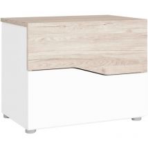 Comodino Cannes 2 cassetti bianco e sahara stile moderno 54x42x35cm