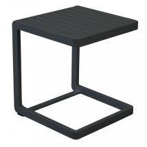 Gardeness - Tavolino basso 40x40x45 cm in alluminio antracite da giardino esterno per salotti e appoggio per lettini Nolan