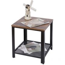 Tavolino Caffe Divano Salotto Quadrato Design Moderno Industriale Legno Metallo