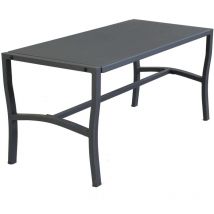 Tavolino basso rettangolare in acciaio da esterno per salotto 92x45xH45 cm Living - White