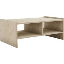 Calicosy - Tavolino con 2 nicchie aperte, decorazione travertino L90 cm - pera