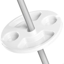Tavolino Con Vassoio A 4 Scomparti Per Ombrellone Bianco Cm 30 Da Spiaggia Mare Giardino Piscina Terrazzo