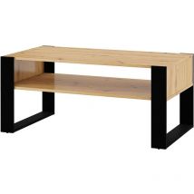 Bim Furniture - Tavolino da caffè nuka cm 110 x 60 x 48h colre rovere rustico e gambe nere - Bim Forniture