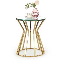 Arredamento1 - Tavolino da caffè Houston 1376 , 50x0x0cm, Diametro: 45, Vetro temperato, Round