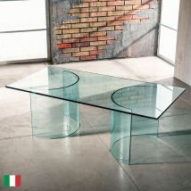 Stilprojectstore - Tavolino da caffè in Vetro Curvato Trasparente l 120 Made in Italy - Basi Tonde