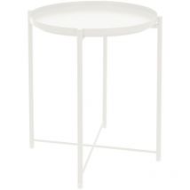 Ml-design - Tavolino da Caffè Rotondo per Salotto Ø45 x H52 cm in Metallo Verniciato a Polvere Bianco con Piano Rimovibile Tavolo Soggiorno Laterale