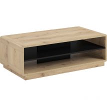 Petits-meubles - Tavolino da caffè Raven nero opaco e marrone 40cm
