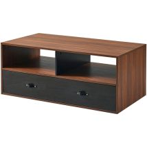 Teamson Home - Tavolino da Caff Rettangolo con Cassetti Faux Marmo Henry VNF-00086 - Noce / Nero