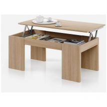 Marinelligroup - Tavolino da caffe' sollevabile 100 x 50 x 43 cm con rialzo salvaspazio soggiorno rovere 001637F