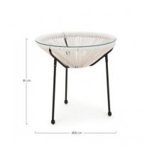 Tavolino con piano in vetro temperato - parker - Colore: Bianco