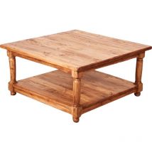 Biscottini - Tavolino da salotto legno 90x90x45 cm Made in Italy Tavolino da divano mobile porta tv legno Tavolino da caffè artigianale