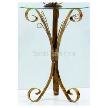 Tavolino Da Salotto 3p Riccio Colori Ferro: Azzurro - Shabby Chic - Dimensioni Tavolini: Ø 50 H. 60