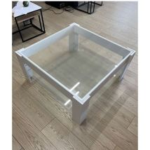 Tavolino Da Salotto Con Doppio Ripiano In Vetro Homy Colore Bianco