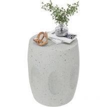 Tavolino da Salotto Bianco Tavolino Piccolo Cemento Stile Tavolino da caffè per Soggiorno - Originale Moderno Design 34x46cm