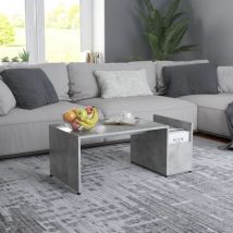 Torana - Tavolino da Salotto Grigio Cemento 90x45x35cm Legno Multistrato