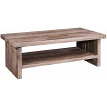 Massivmoebel24 - tavolino da salotto in legno di Sheesham / palissandro 130x70x45 smoked oak laccato sydney 221 - grigio