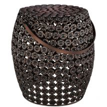 Womo-design - Tavolino da Caffè Rotondo Raichur ø 41 cm Altezza 46 cm in Ferro Color Bronzo Fatto a Mano Design Moderno Tavolo Decorativo Basso