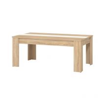 Tavolino da soggiorno quercia con inserto bianco e grigio, 112x65,5x46,5 cm