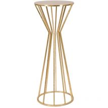 Table d'appoint décoratif rond haut en métal doré style glam 38cm Stick