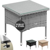 Tavolo da Giardino in Poly Rattan Tavolino basso da Balcone con Piano in Vetro Versatile M3 - 50x50x45cm (de) - Casaria