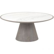 Signature - Tavolino in rovere e marmo L80 cm - mafra