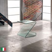 Stilprojectstore - Tavolino in Vetro Curvato Trasparente l 45 Made in Italy - Zeta Transparent