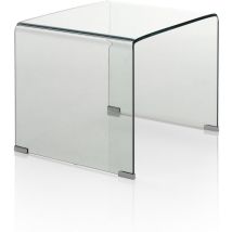Tavolino TEO in vetro curvato – 63x50x48 cm – Trasparente – 12 mm