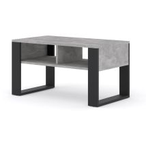 Bim Furniture - Tavolino luca con ripiano 90x48 cm in cemento