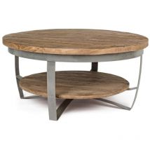 Hellin - Tavolino tondo in metallo stile industrial cm 90