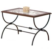 Tavolino Rettangolare da salotto in Ferro Battuto Sidney Dimensioni Tavolini: 70 x 50 h. 50 - Colori Ferro: Grigio Siderale - Grigio Siderale