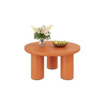 Minkurow - Tavolino rotondo, diametro 72,2 cm, altezza 35,35 cm, piano in mdf verniciato e gambe in pvc